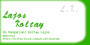 lajos koltay business card